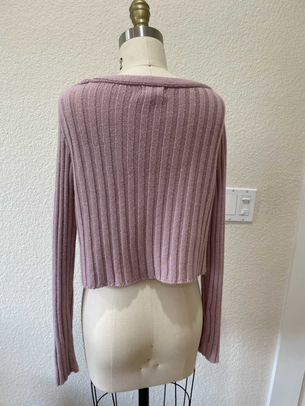 RSQ Lilac Ribbed Button-Front Cardigan - Picture 3 of 4